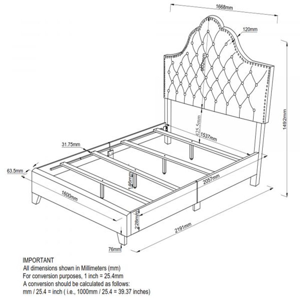 Greta 60" Queen Bed in