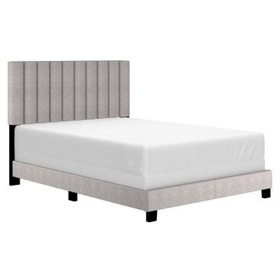 Jedd 54" Double Bed in Light Grey Fabric