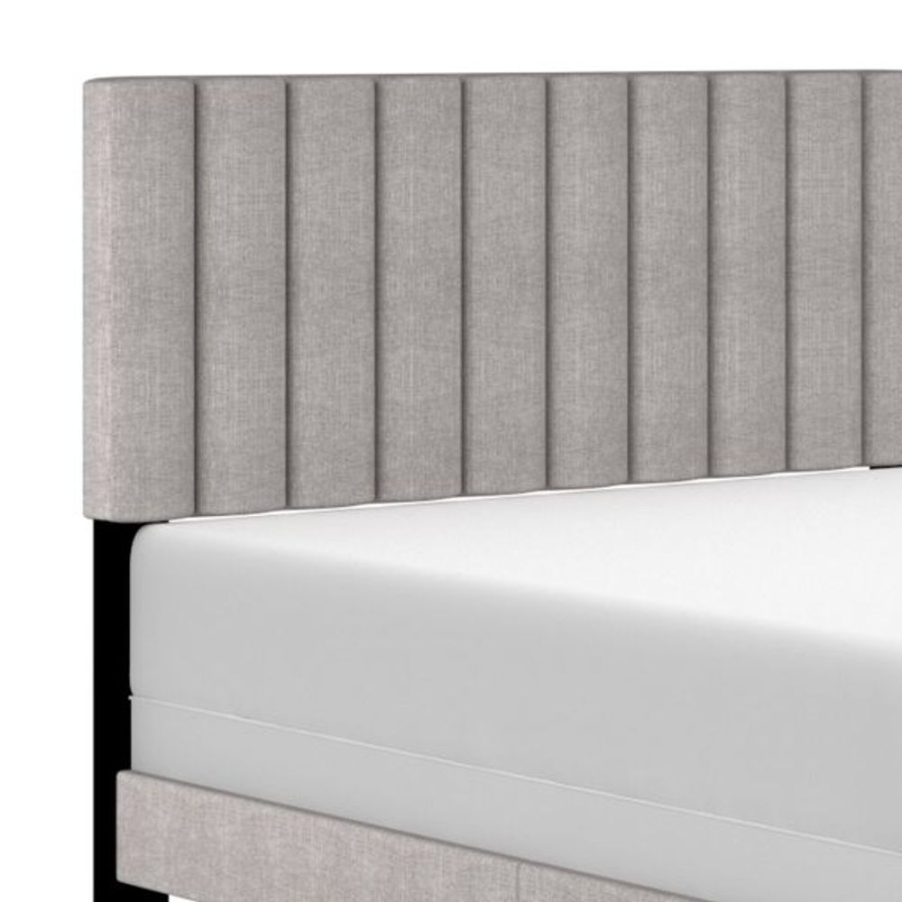 Jedd 54" Double Bed in Light Grey Fabric