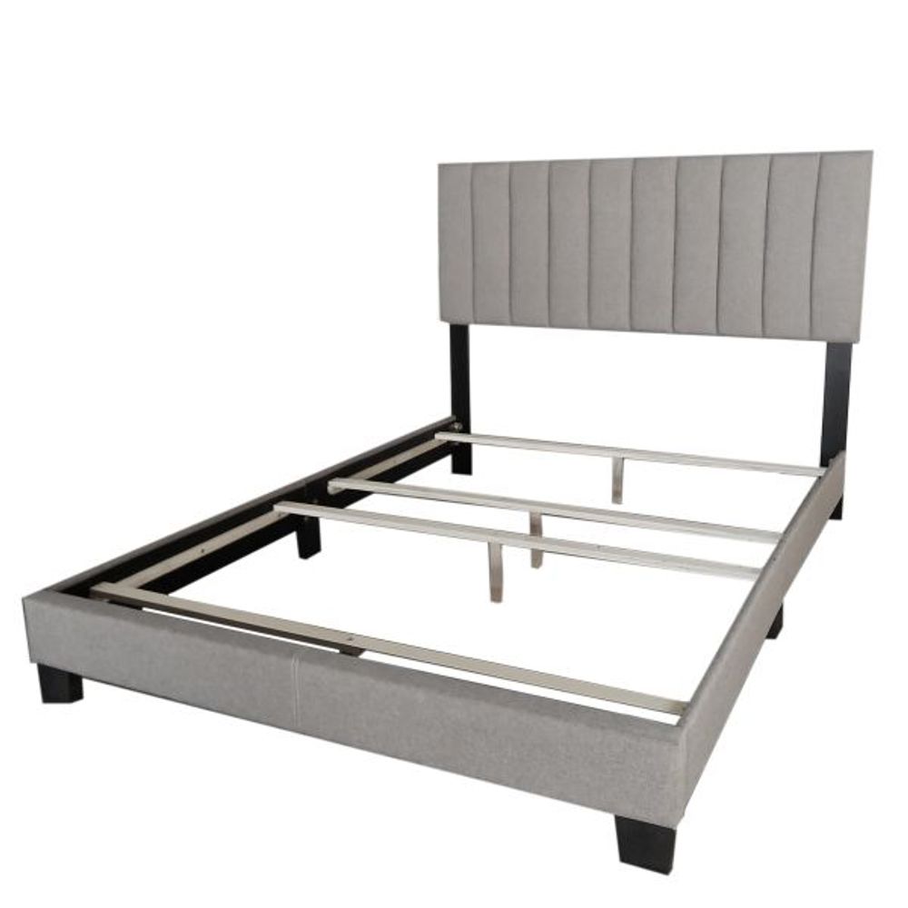 Jedd 54" Double Bed in Light Grey Fabric