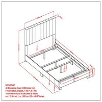 Jedd 54" Double Bed in Light Grey Fabric