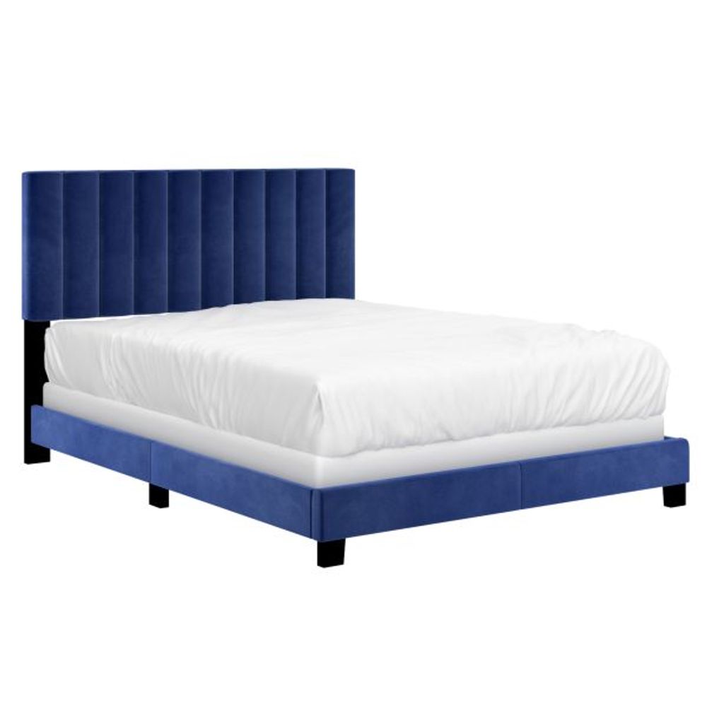 Jedd 60" Queen Bed in Blue Velvet