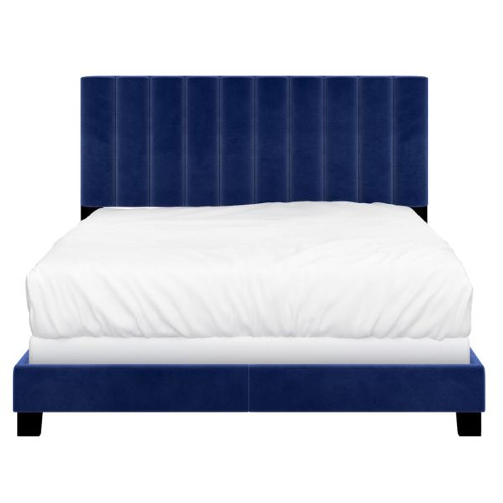 Jedd 60" Queen Bed in Blue Velvet