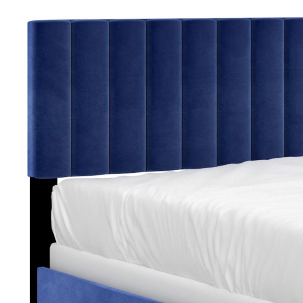 Jedd 60" Queen Bed in Blue Velvet