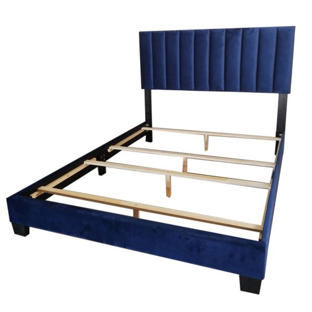 Jedd 60" Queen Bed in Blue Velvet