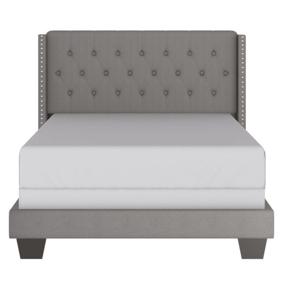 Gunner 54" Double Bed in Light Grey Fabric