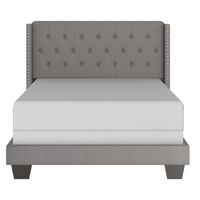 Gunner 54" Double Bed in Light Grey Fabric