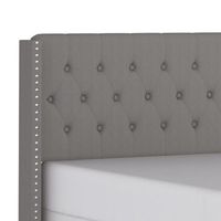 Gunner 54" Double Bed in Light Grey Fabric