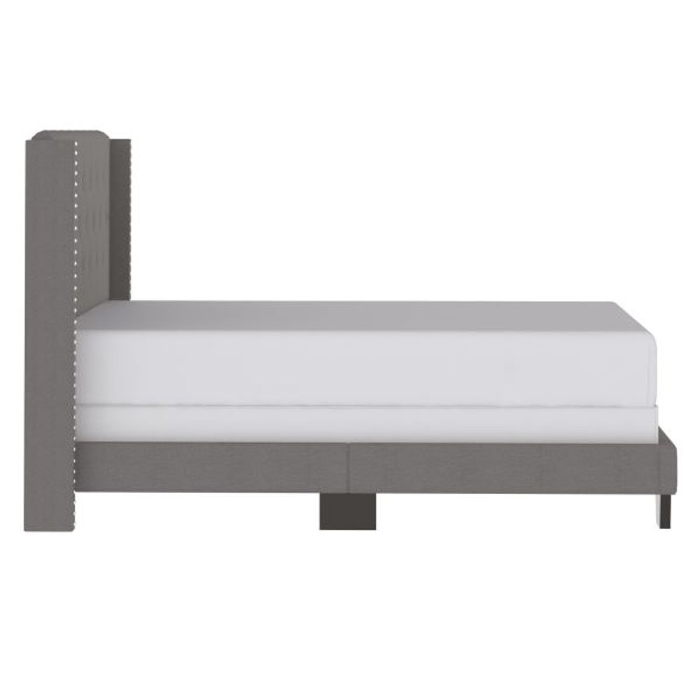 Gunner 54" Double Bed in Light Grey Fabric