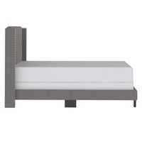 Gunner 54" Double Bed in Light Grey Fabric