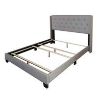 Gunner 54" Double Bed in Light Grey Fabric