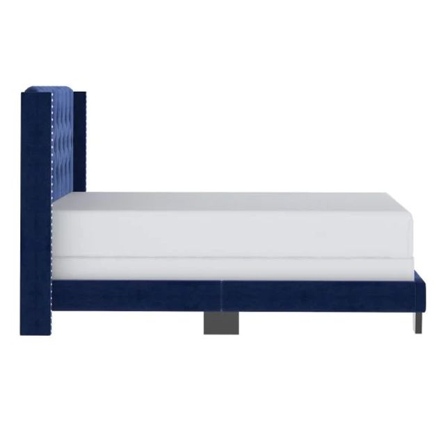 Gunner 54" Double Bed in Blue Velvet