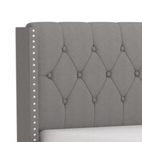 Gunner 78" King Bed in Light Grey Fabric