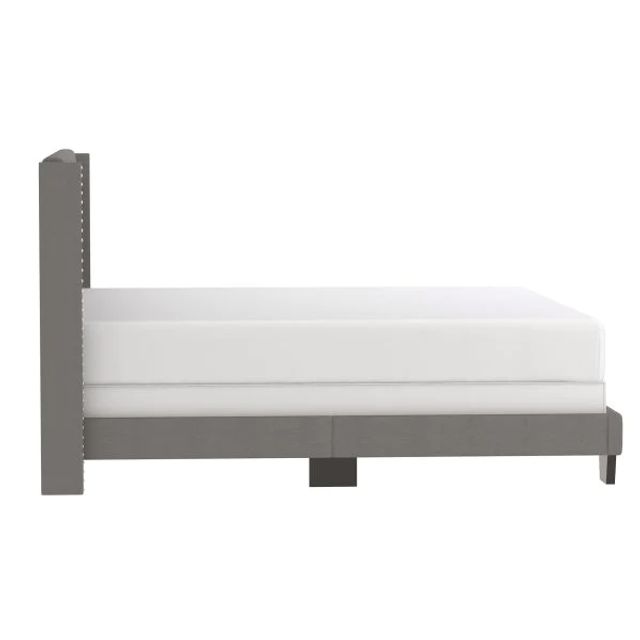 Gunner 78" King Bed in Light Grey Fabric