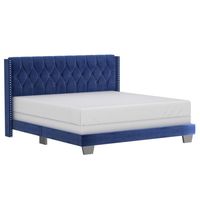 Gunner 78" King Bed in Blue Velvet