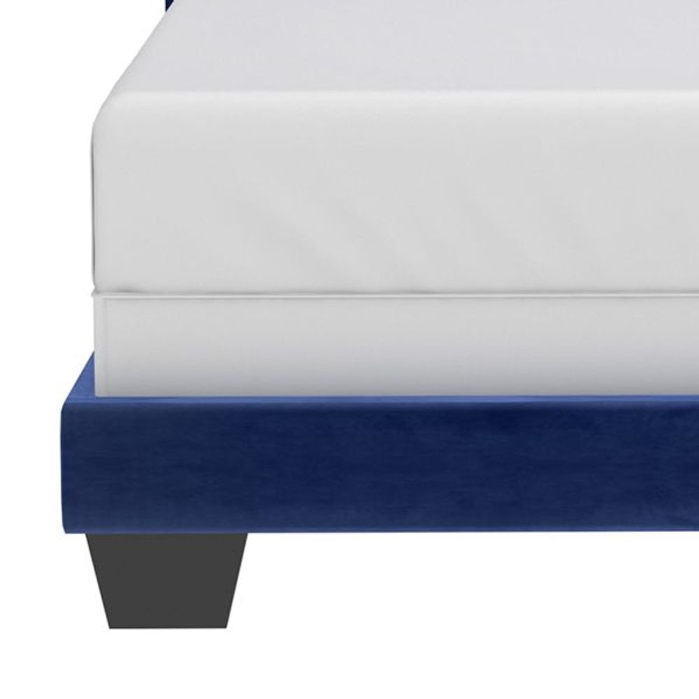 Gunner 78" King Bed in Blue Velvet