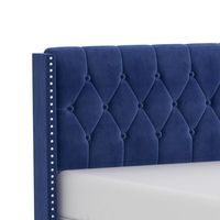 Gunner 78" King Bed in Blue Velvet