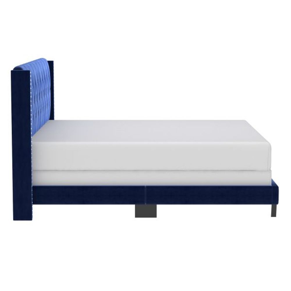 Gunner 78" King Bed in Blue Velvet