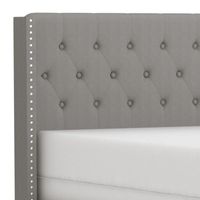 Gunner 60" Queen Bed in Light Grey Fabric