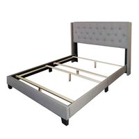 Gunner 60" Queen Bed in Light Grey Fabric