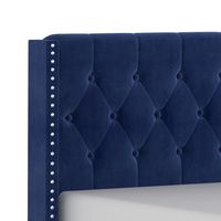 Gunner 60" Queen Bed in Blue Velvet