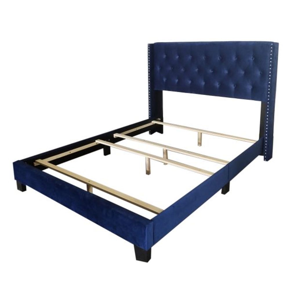 Gunner 60" Queen Bed in Blue Velvet