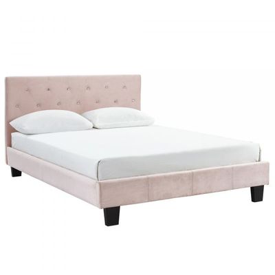 Jazelle 54" Double Platform Bed in Blush Pink