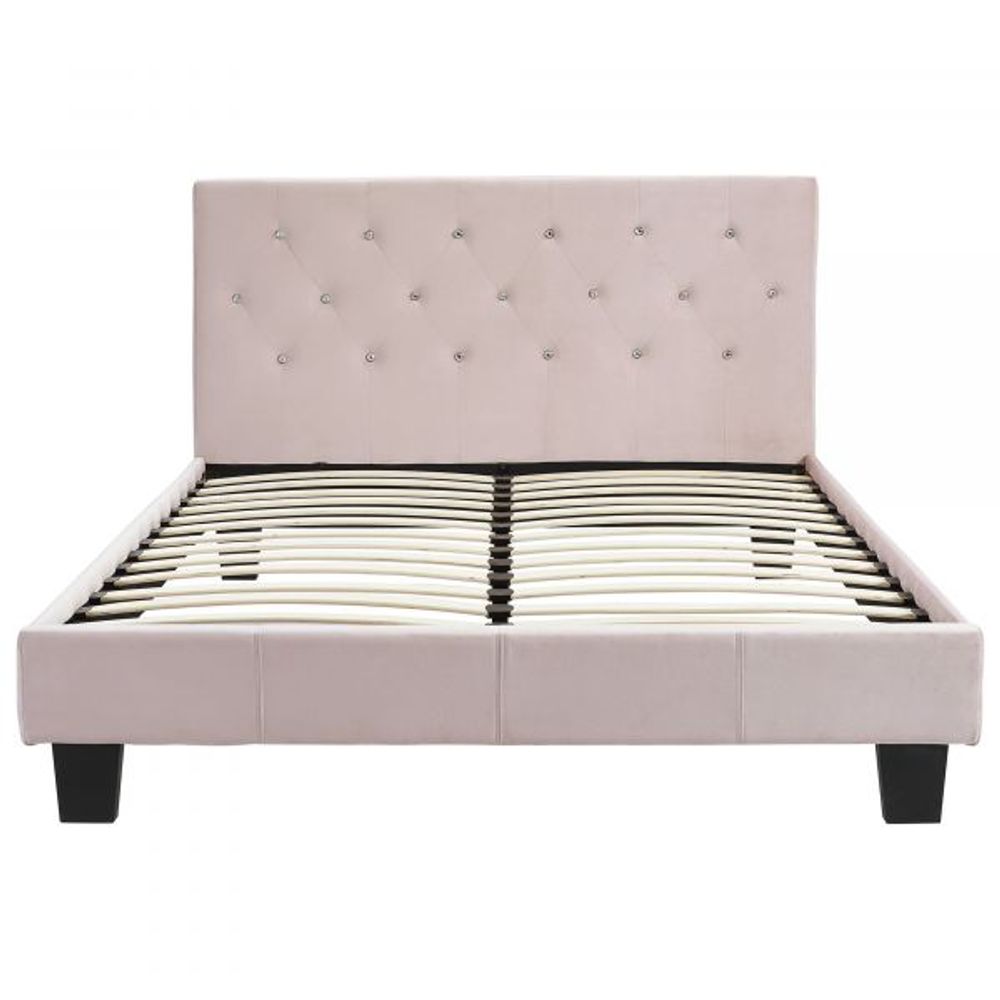 Jazelle 54" Double Platform Bed in Blush Pink