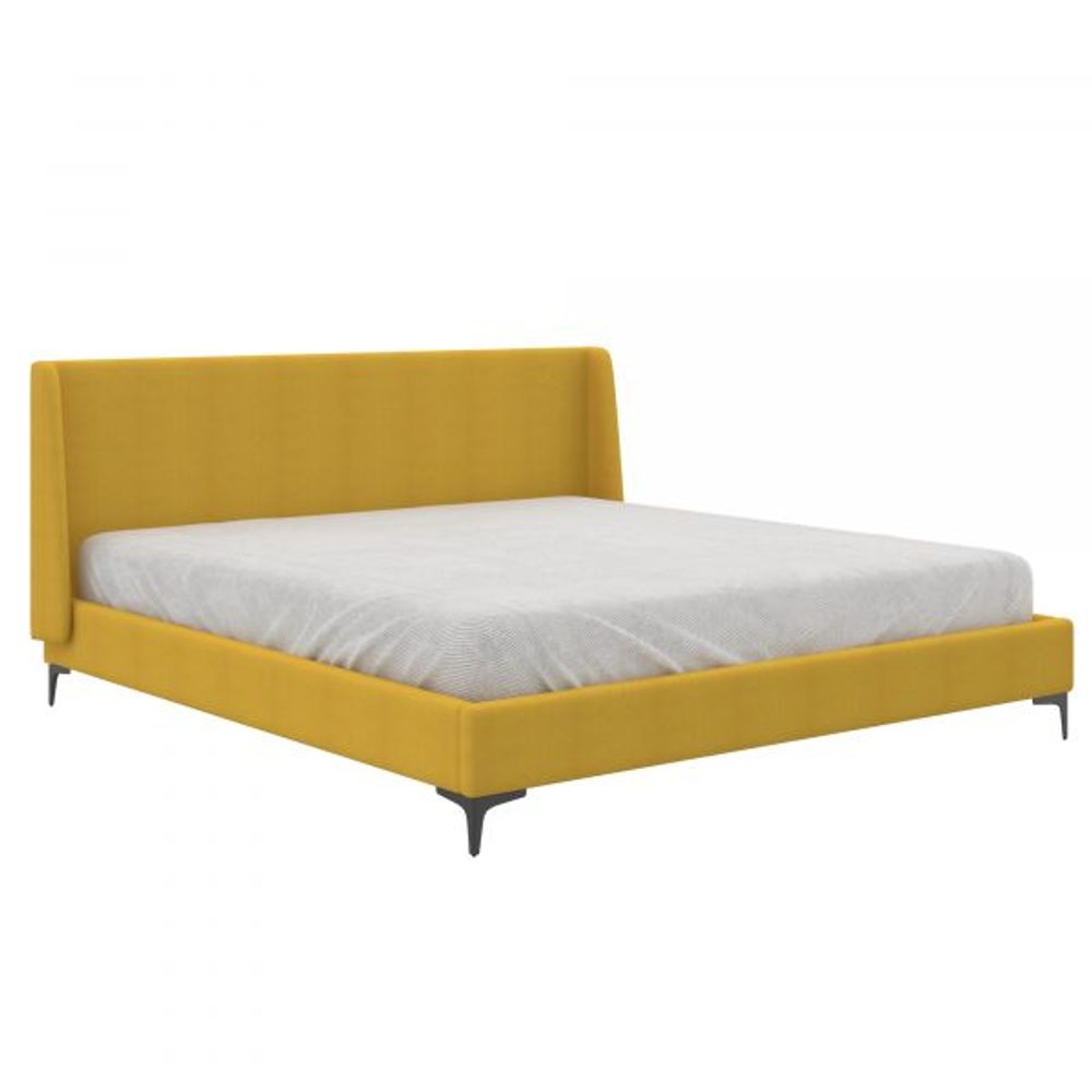 Hamburg 78" King Platform Bed in Mustard