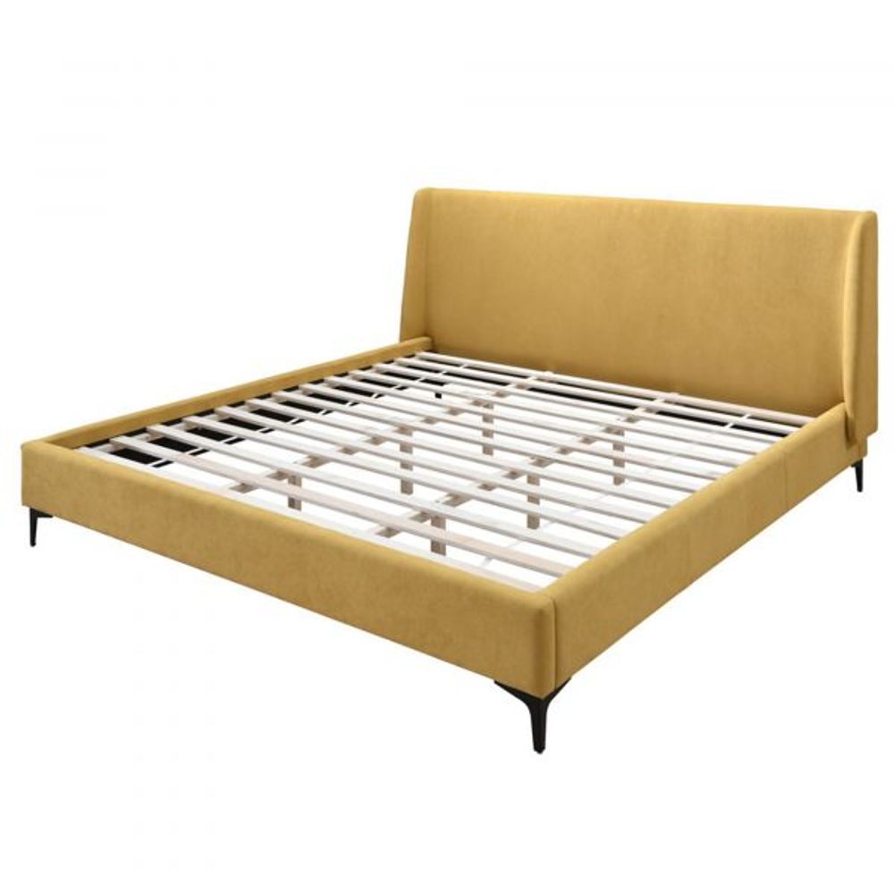 Hamburg 78" King Platform Bed in Mustard