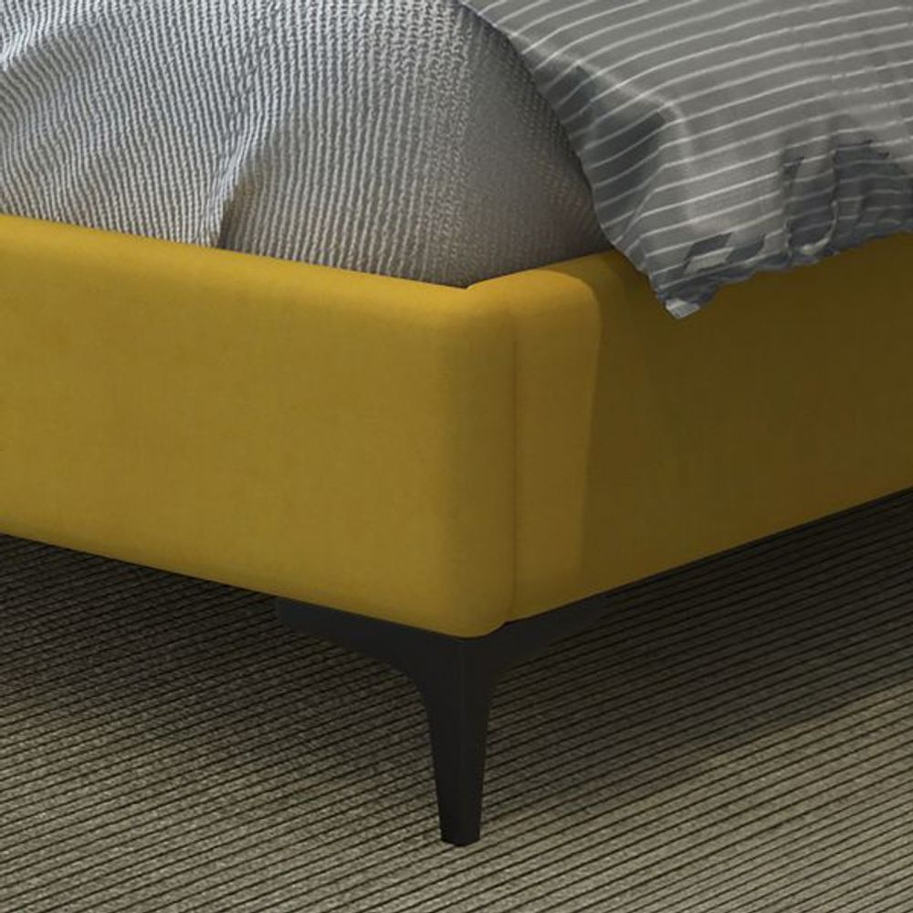 Hamburg 78" King Platform Bed in Mustard