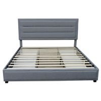 Russell 78" King Platform Bed with Storage in Grey