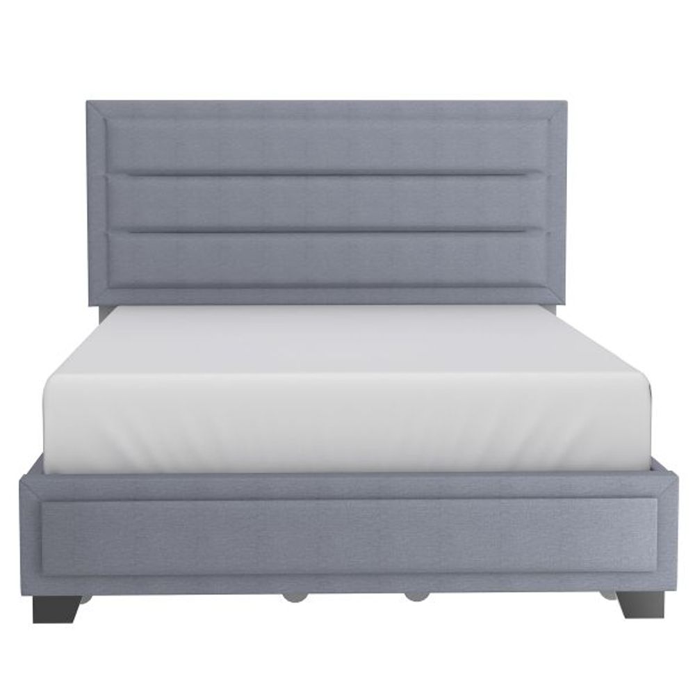 Russell 60" Queen Platform Bed with Storage in Grey