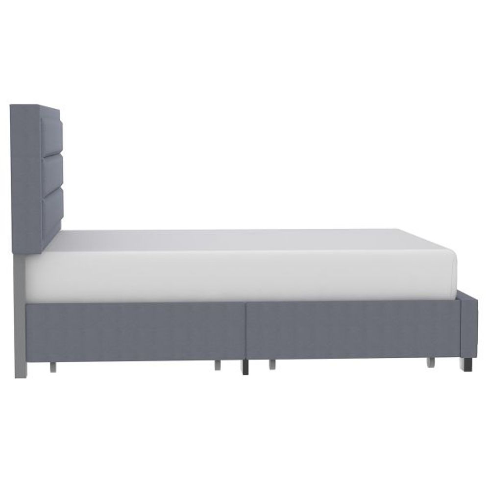 Russell 60" Queen Platform Bed with Storage in Grey