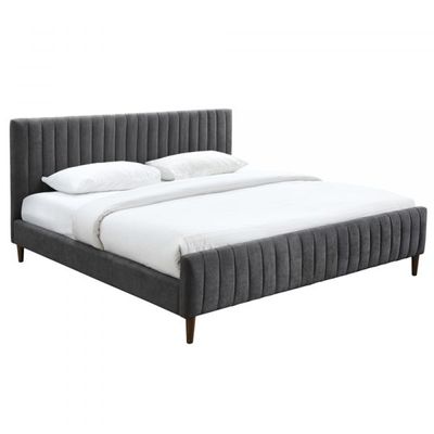 Hannah 78" King Platform Bed in Charcoal