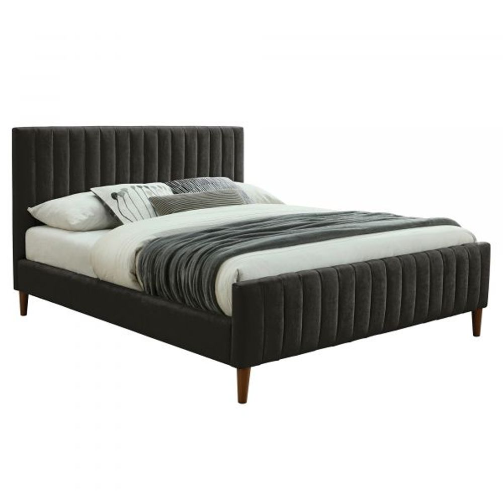 Hannah 60" Queen Platform Bed in Charcoal