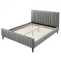 Hannah 60" Queen Platform Bed in Light Grey