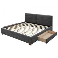 Emilio 78" King Platform Bed with Drawers in Charcoal