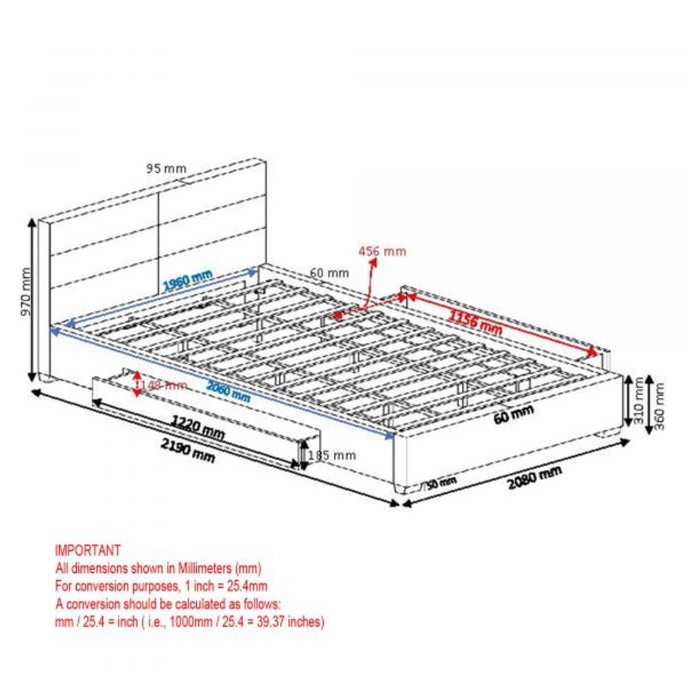 Emilio 78" King Platform Bed with Drawers in Charcoal