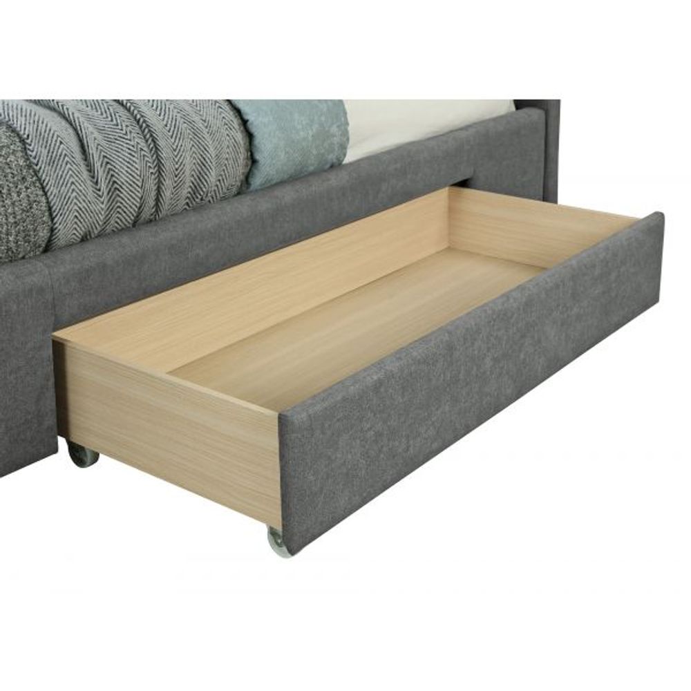 Emilio 60" Queen Platform Bed with Drawers in Light Grey