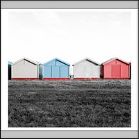 Brighton Beach Set of 6 Alloy Matt - Black Frame Wall Art