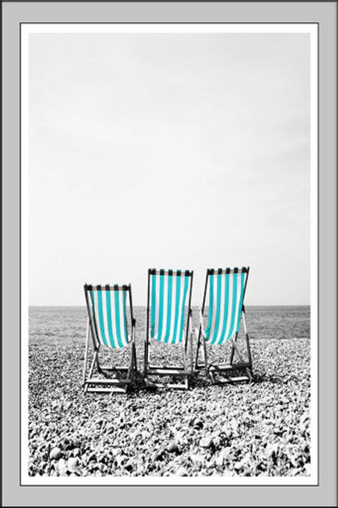 Brighton Beach Set of 6 Alloy Matt - Black Frame Wall Art