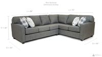 Rino Sectional - Restore Charcoal - Made In Canada