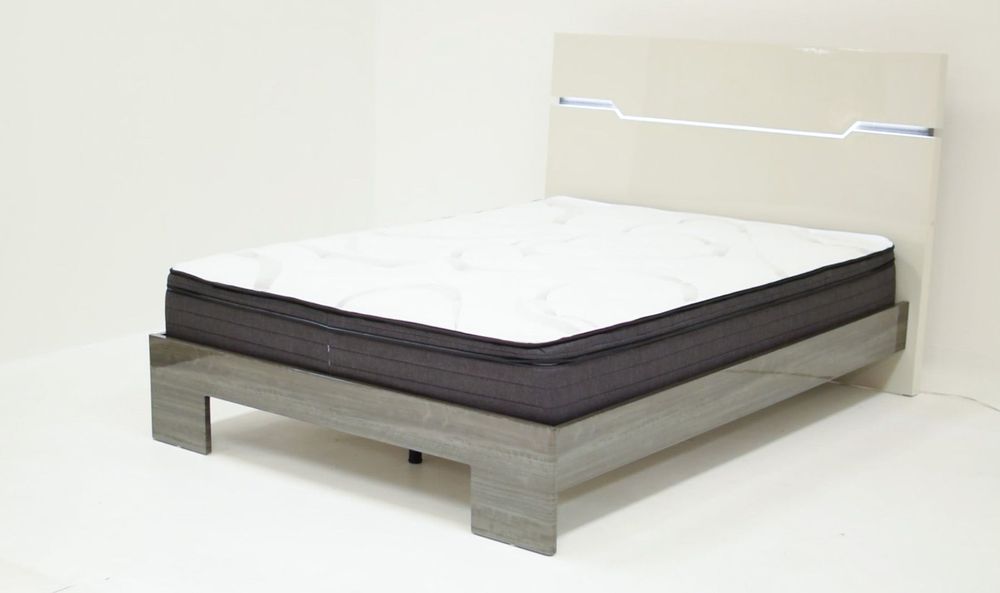 Benson Grey/ Brown Glossy Finish King Bed