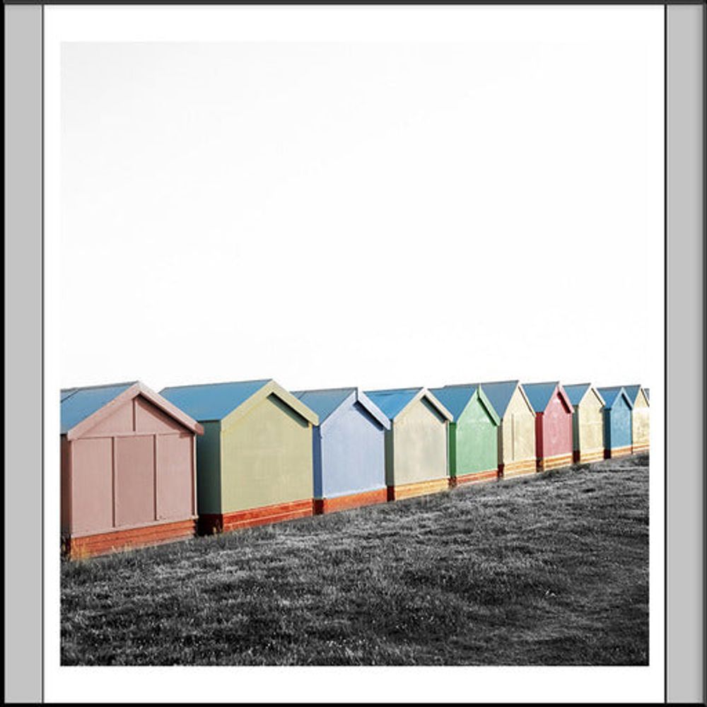 Brighton Beach Set of 6 Alloy Matt - Black Frame Wall Art