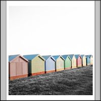 Brighton Beach Set of 6 Alloy Matt - Black Frame Wall Art