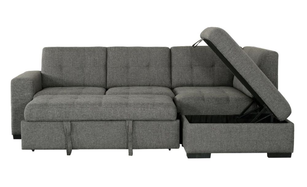 Triton Sleeper Sectional w/Storage-Right Chaise-Crispin Ash