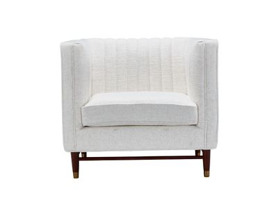 LUIGI Mid Century Fabric Accent Chair - Stardust Ivory