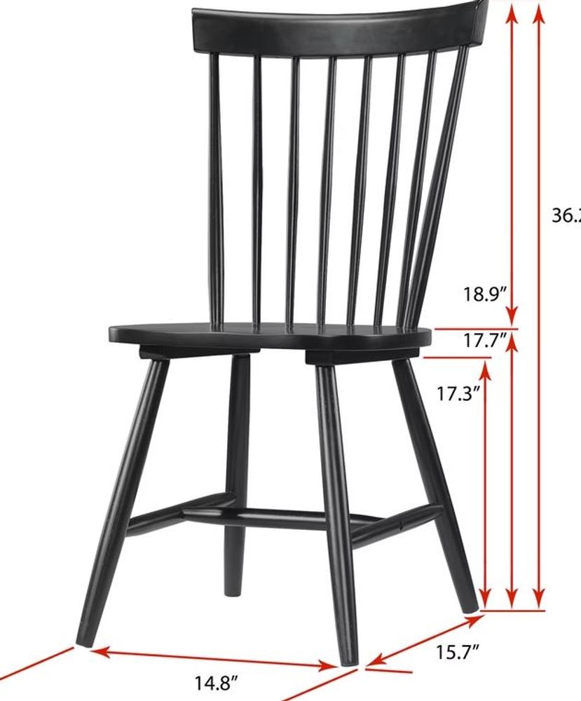 Windsor Dining Chair Black (Set of 2) D475-20-06