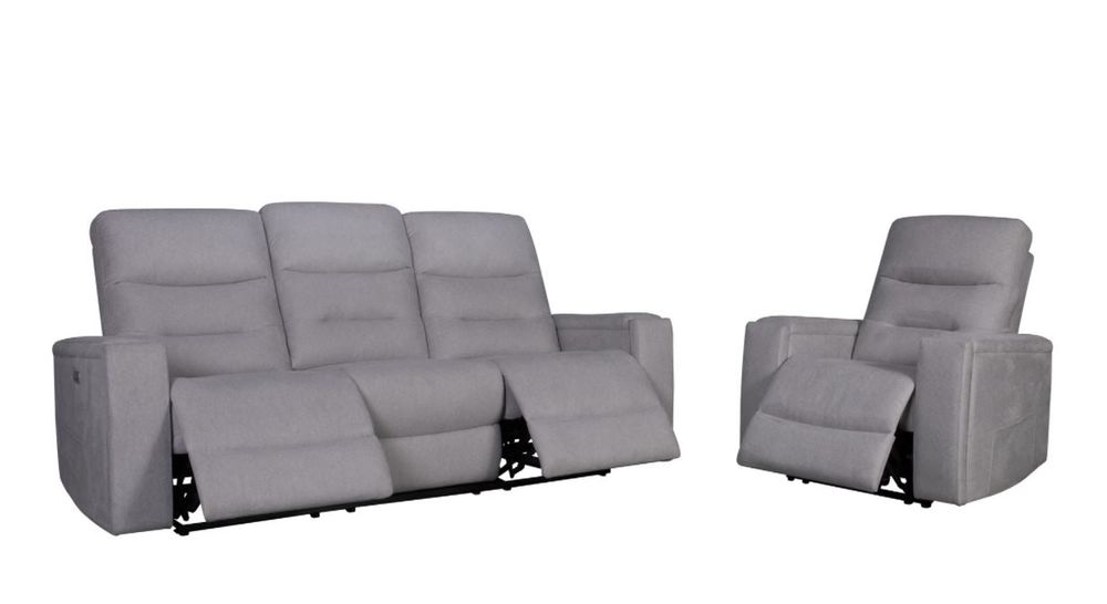 Roche Power Recliner Sofa- Light Grey